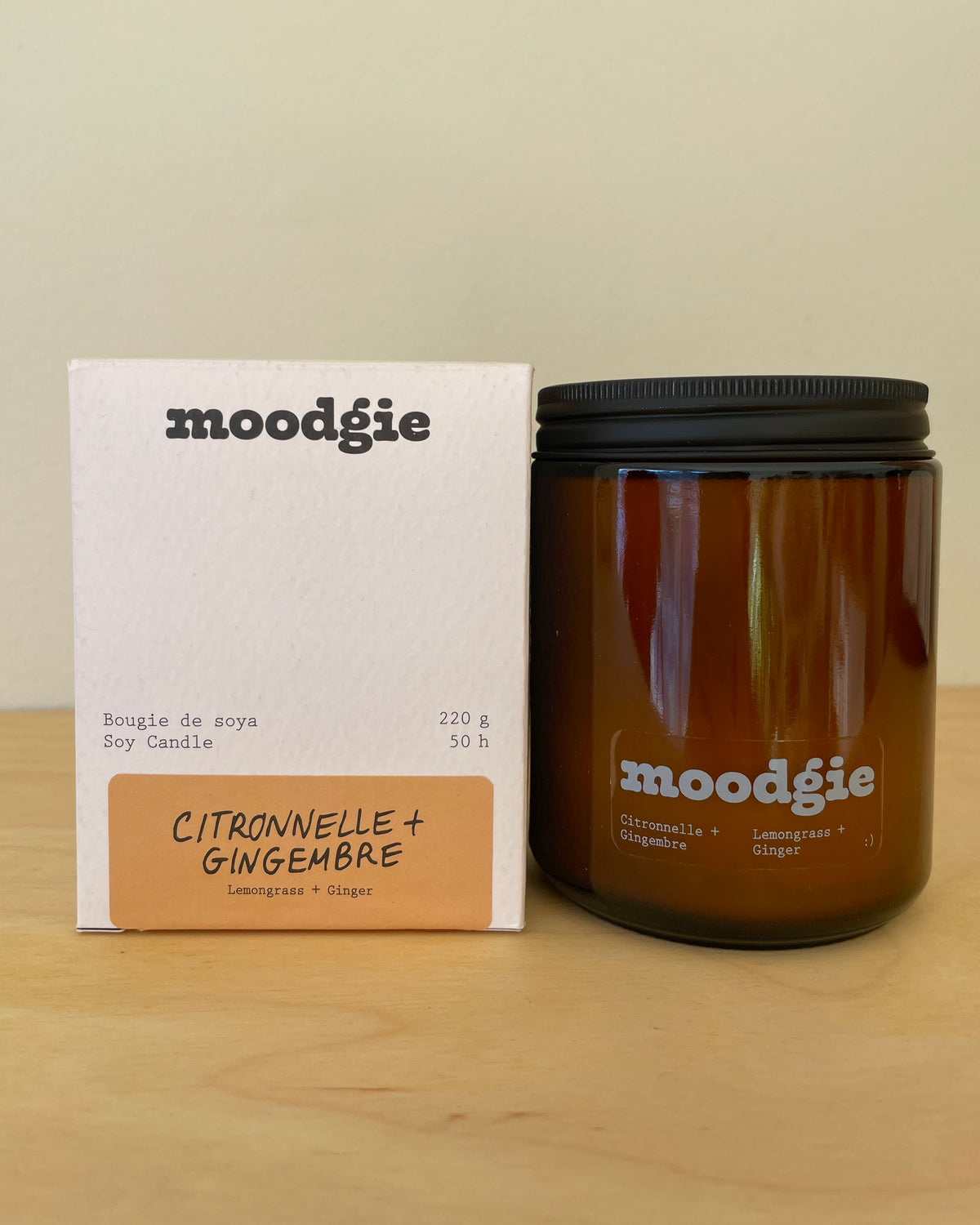 Moodgie Soy Candle - Lemongrass + Ginger