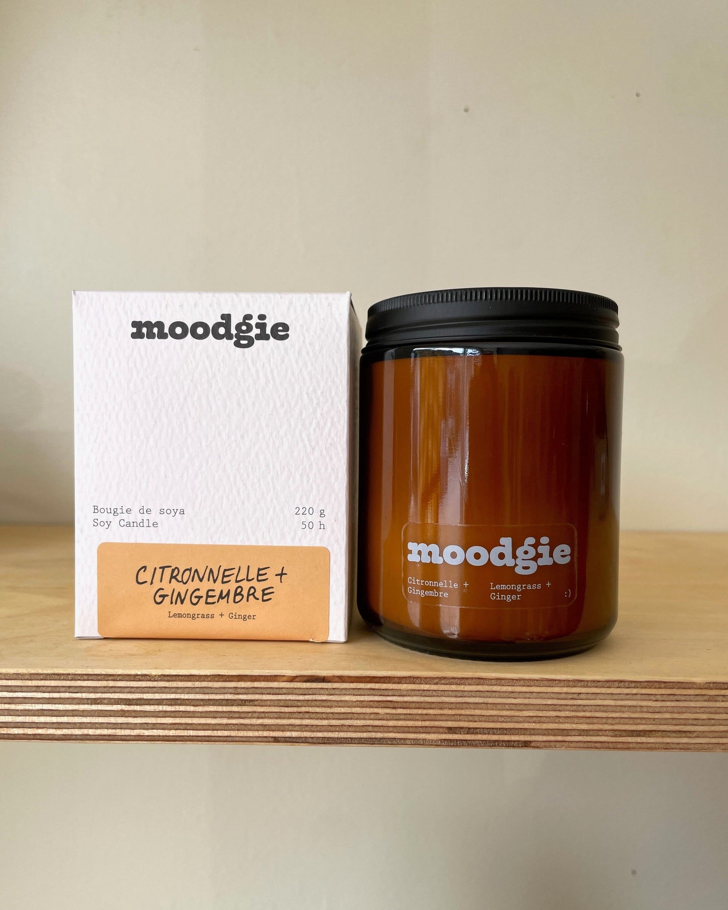Moodgie Soy Candle - Lemongrass + Ginger