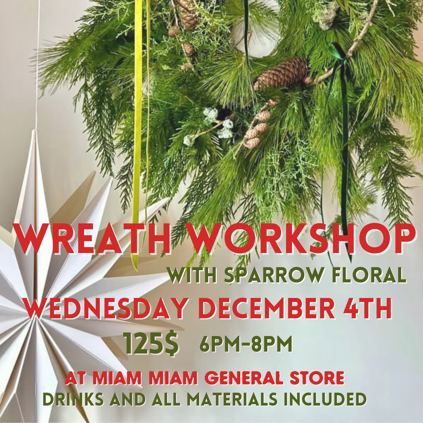Wreath Making Workshop with Sparrow Floral