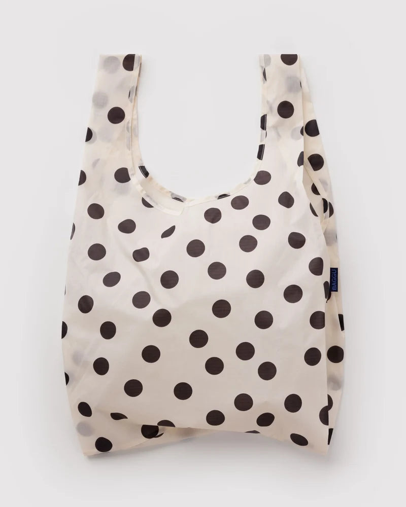 Standard Baggu - Cream and Black Polka