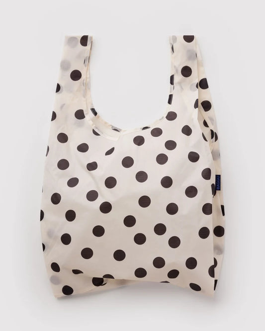 Standard Baggu - Cream and Black Polka