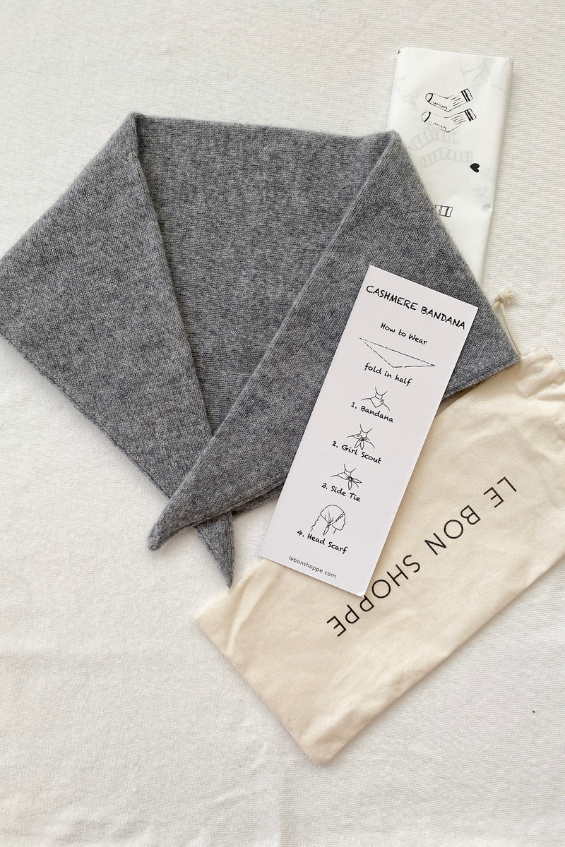 Le Bon Shoppe Cashmere Bandana - Heather Grey