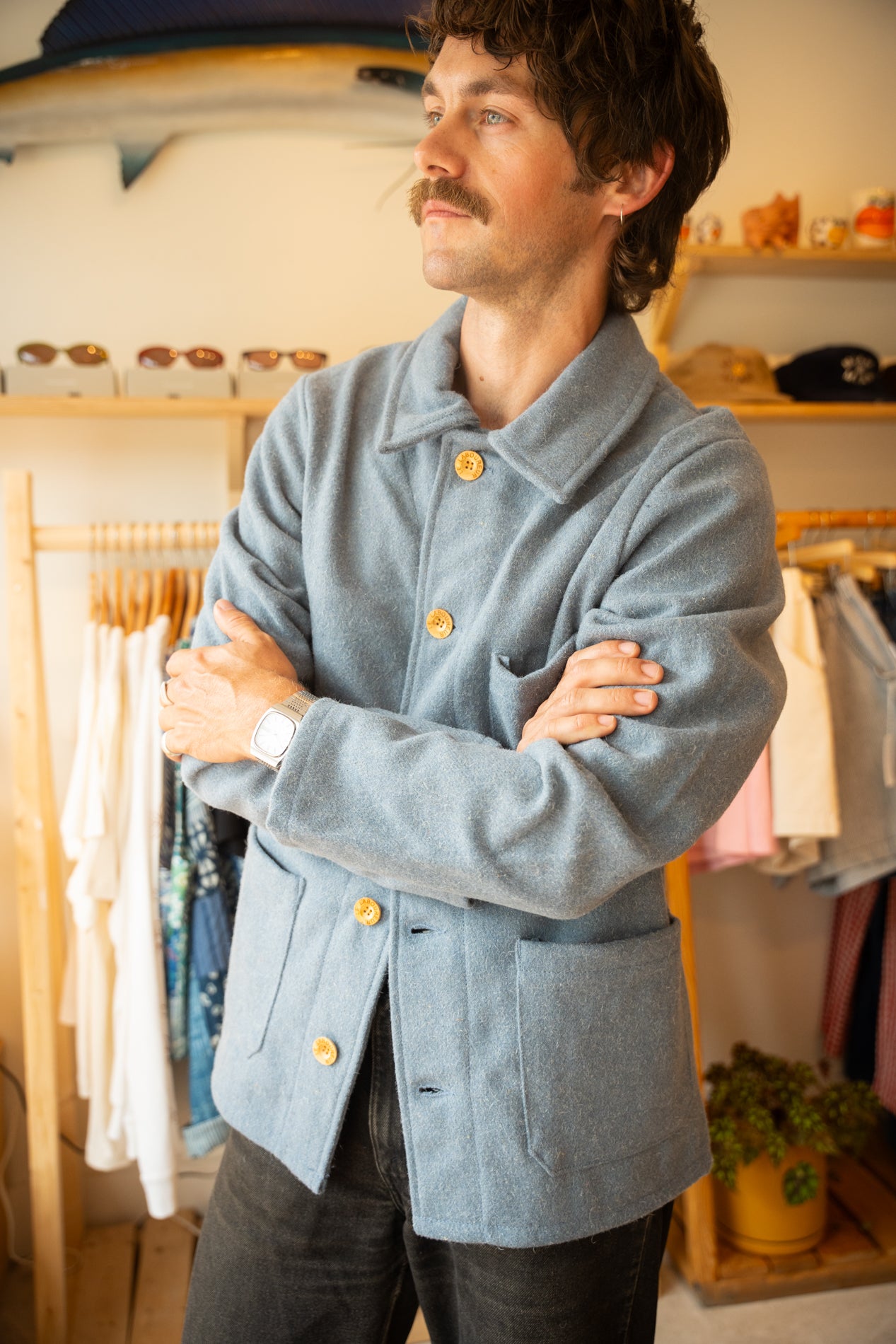 Le Laboureur - Blue Horizon Wool Chore Coat