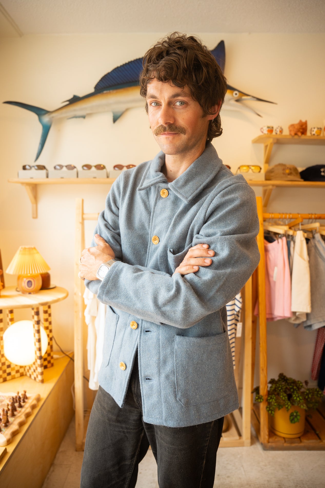 Le Laboureur - Blue Horizon Wool Chore Coat