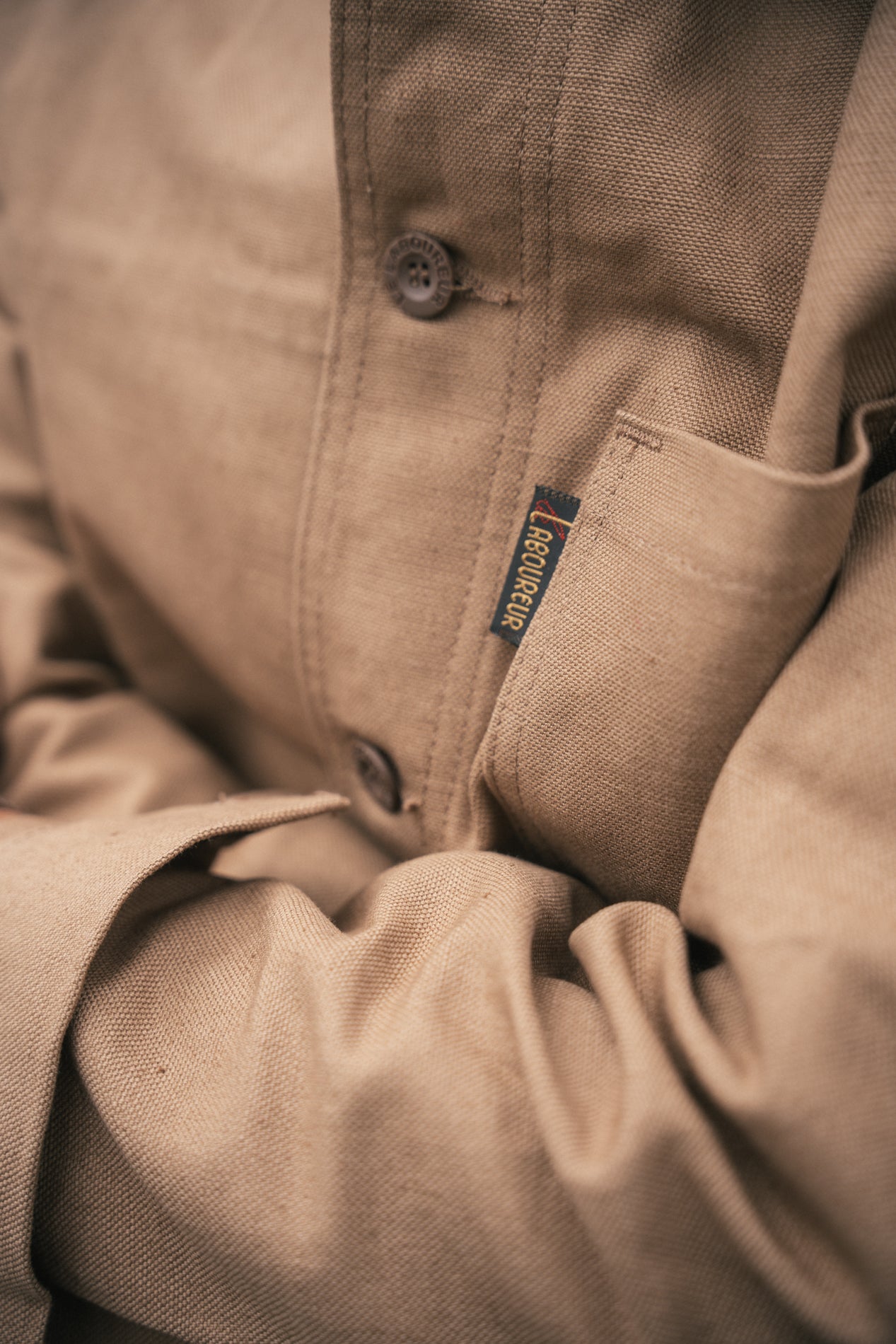 Le Laboureur - Linen/Cotton Chore Coat - Camel