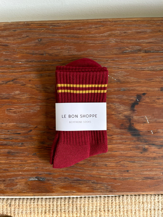 Le Bon Shoppe Boyfriend Sock - Cardinal