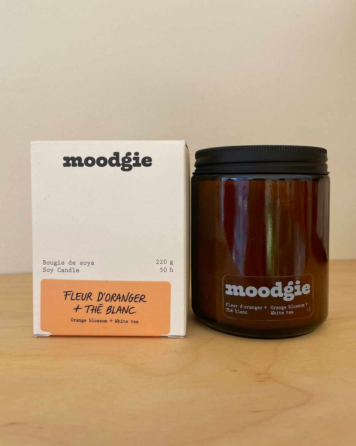 Moodgie Soy Candle - Orange blossom + White Tea