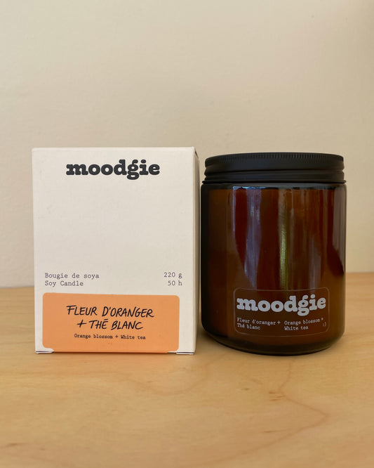 Moodgie Soy Candle - Orange blossom + White Tea