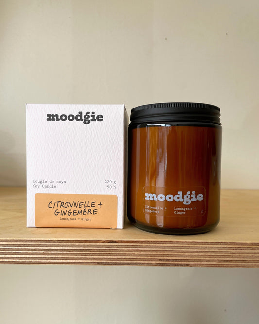 Moodgie Soy Candle - Lemongrass + Ginger