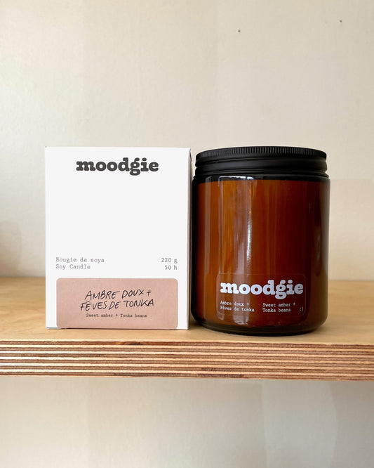 Moodgie Soy Candle - Sweet Amber + Tonka Beans