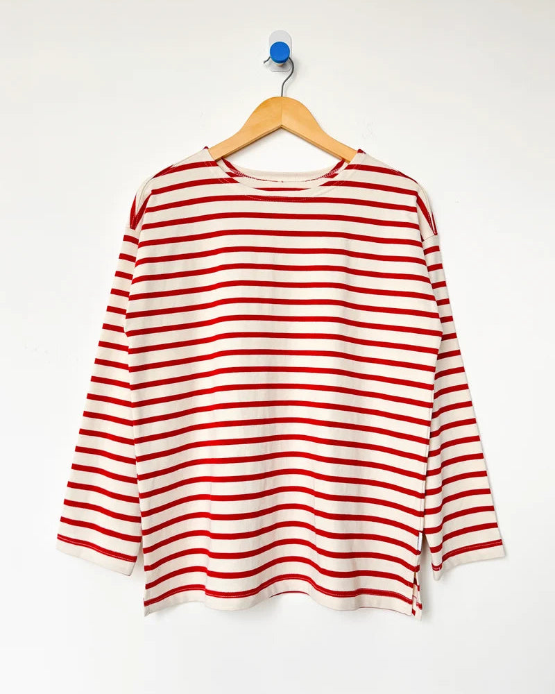 Le Bon Shoppe Marseille Top - Red Stripe on Cream