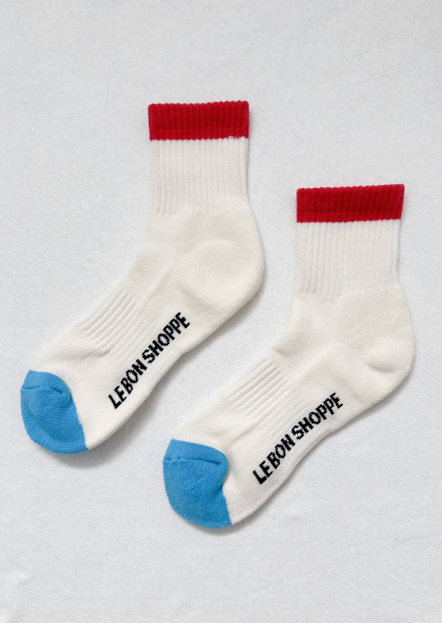 Le Bon Shoppe Color Block Girlfriend Socks - Blue Red