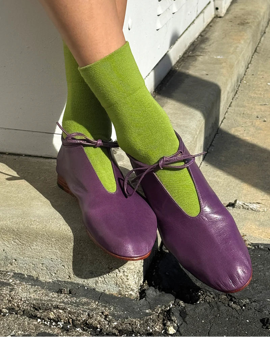 Le Bon Shoppe Patterned Sneaker Sock - Matcha