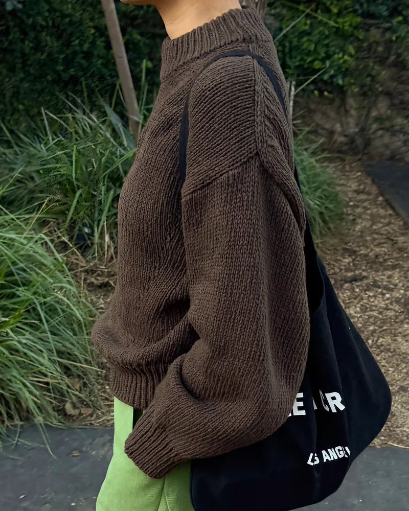 Le Bon Shoppe Zoe Cotton Sweater - Brown