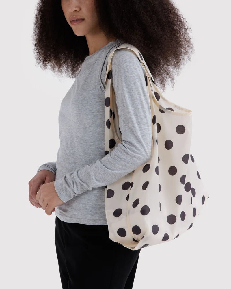 Standard Baggu - Cream and Black Polka